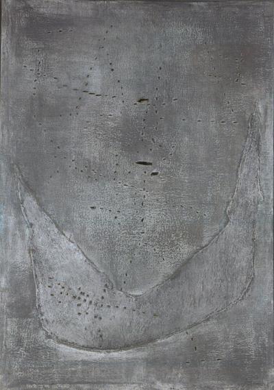 Lucio Fontana - Concetto spaziale, 1955, olio e pastello su tela, 100x70cm