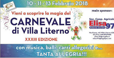 Carnevale di Villa Literno, XXXIII edizione. 10, 11  e 13 febbraio 2018.