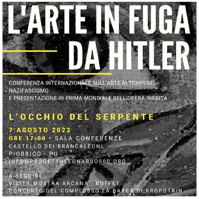 poster conferenza  L'arte in fuga da Hitler
