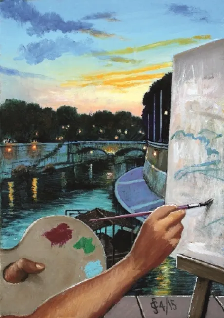 Sergio Ceccotti - 2015 -  Dipingere il fiume 50x35