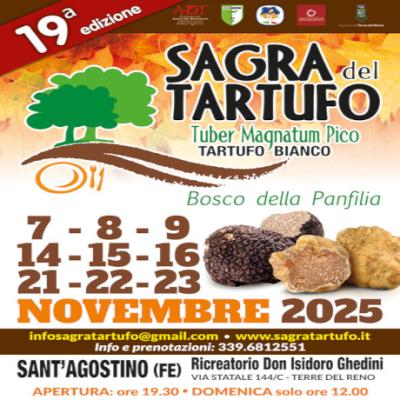 locandina Sagra del Tartufo - Sant'Agostino 2025 locandina Sagra del Tartufo - Sant'Agostino 2025
