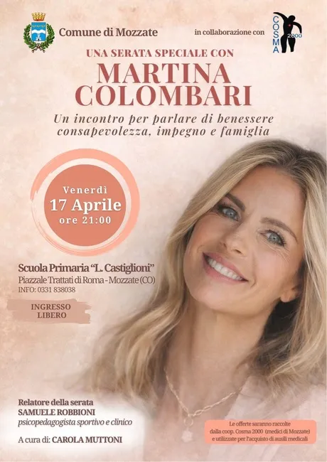locandina evento con Martina Colombari - Mozzate