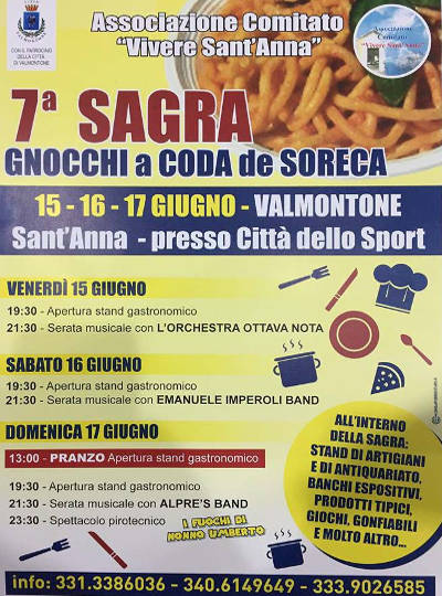 Sagra degli gnocchi a coda de soreca, locandina 2018