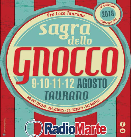 Sagra dello Gnocco, locandina Taurano 2018