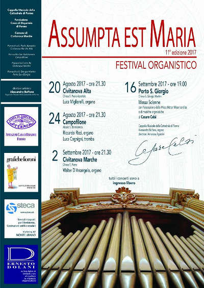 Festival Organistico Assumpta Est Maria, 11^ edizione. Direzione Mo Alessandro Buffone Festival Organistico Assumpta Est Maria, 11^ edizione. Direzione Mo Alessandro Buffone