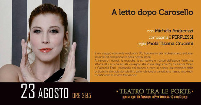 A letto dopo Carosello a Teatro tra le Porte 2017 a Frosinone, 23 agosto 2017. © Michela Andreozzi A letto dopo Carosello a Teatro tra le Porte 2017 a Frosinone, 23 agosto 2017. © Michela Andreozzi